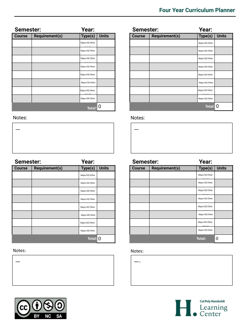 Preview of curriculum planner