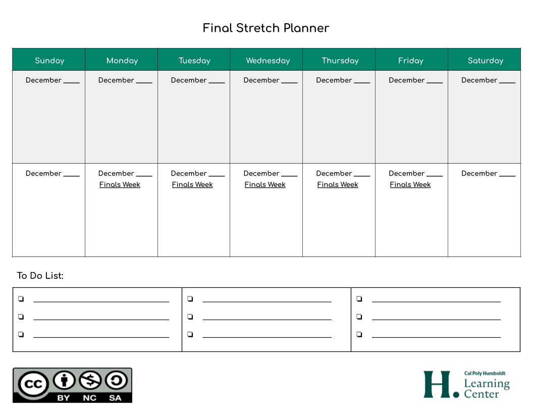 Preview to final stretch planner