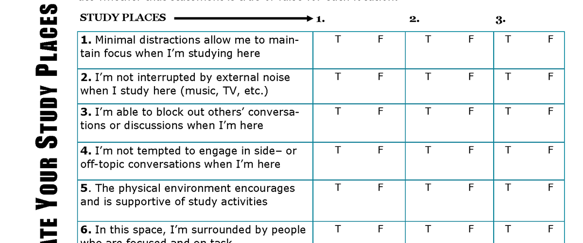 Evaluate Your Work Space Handout Preview