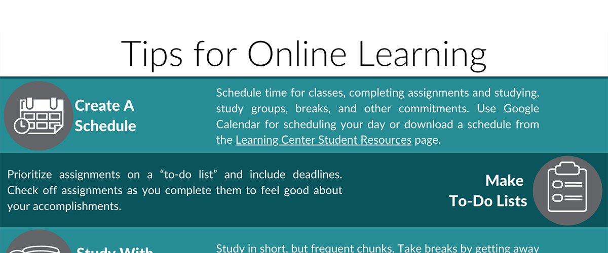 Tips for online learning handout preview